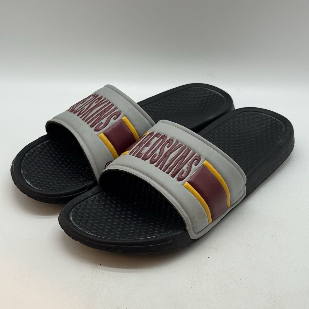 Washington Redskins NFL Football Slides Men's S (7-8) Burgundy Gold Gray Sandals